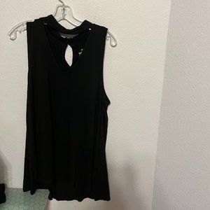 Torrid Super Soft tear drop back black blouse Size 1